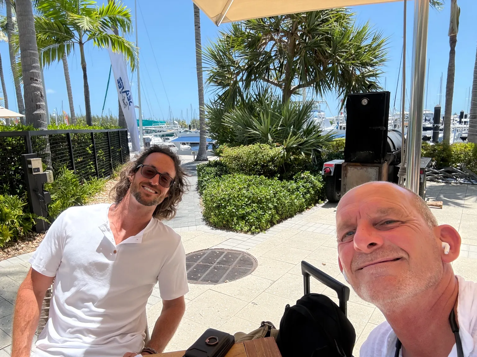 Arnie and Eric at the marina