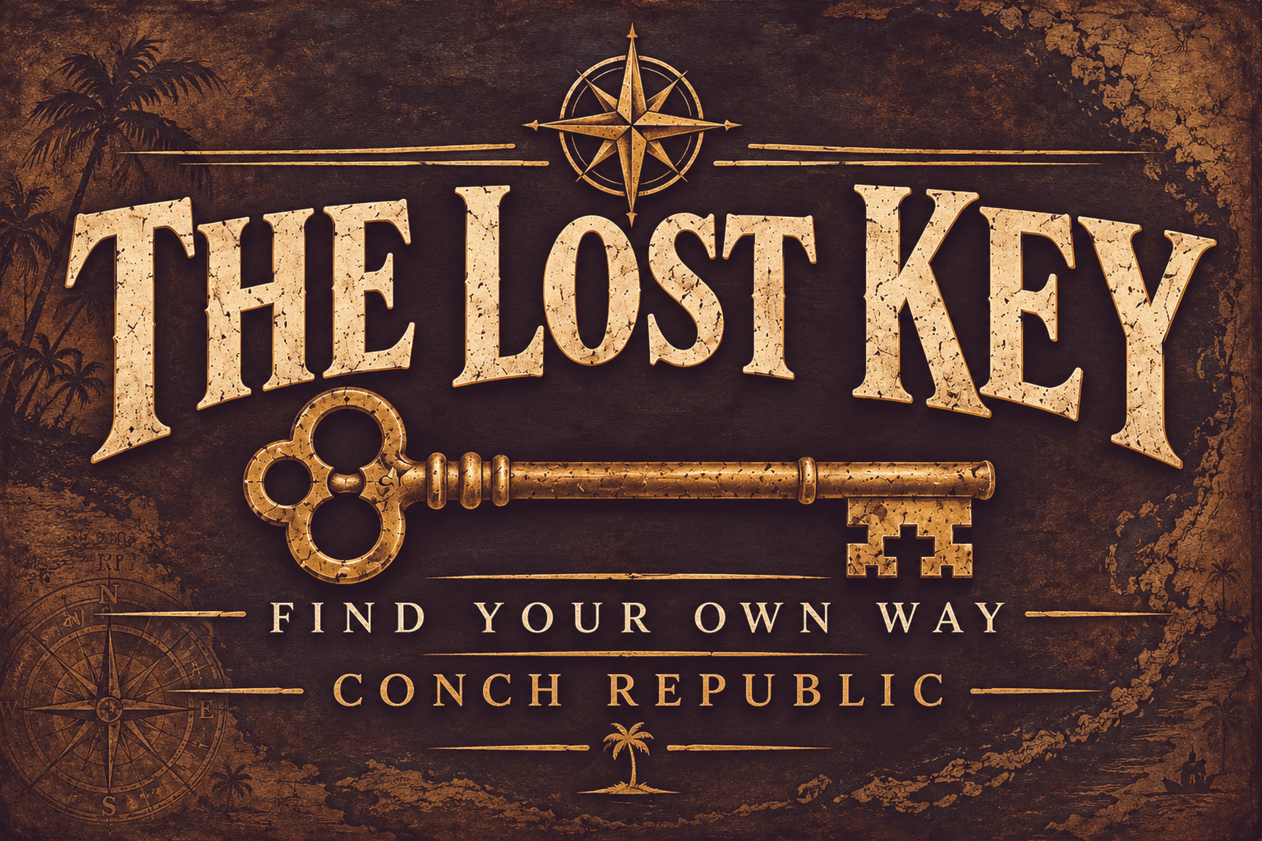The Lost Key flag artwork: Find your own way, Conch Republic